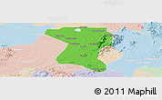 Political Panoramic Map of Wangcheng, lighten