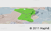 Political Panoramic Map of Wangcheng, lighten, semi-desaturated