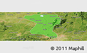 Political Panoramic Map of Wangcheng, satellite outside