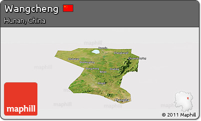 Satellite Panoramic Map of Wangcheng, cropped outside