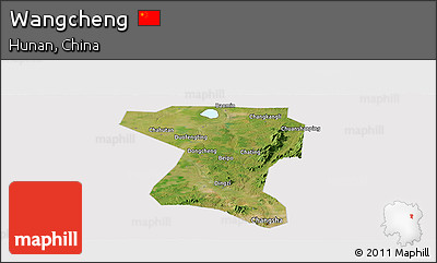 Satellite Panoramic Map of Wangcheng, cropped outside