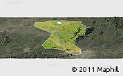 Satellite Panoramic Map of Wangcheng, darken, semi-desaturated