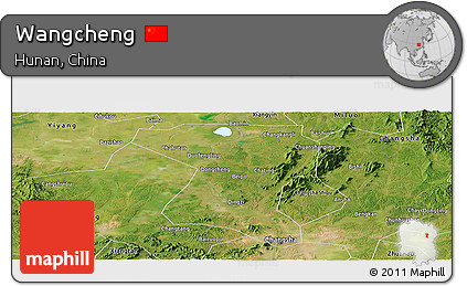 Satellite Panoramic Map of Wangcheng