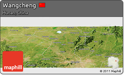 Satellite Panoramic Map of Wangcheng