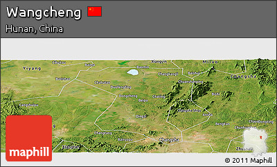 Satellite Panoramic Map of Wangcheng