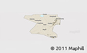 Shaded Relief Panoramic Map of Wangcheng, cropped outside