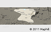 Shaded Relief Panoramic Map of Wangcheng, darken
