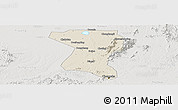 Shaded Relief Panoramic Map of Wangcheng, lighten, semi-desaturated