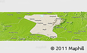 Shaded Relief Panoramic Map of Wangcheng, physical outside