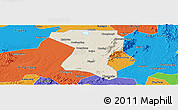 Shaded Relief Panoramic Map of Wangcheng, political outside