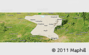 Shaded Relief Panoramic Map of Wangcheng, satellite outside