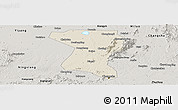 Shaded Relief Panoramic Map of Wangcheng, semi-desaturated