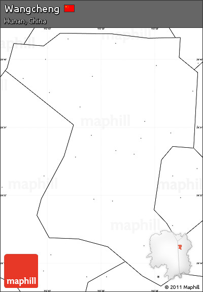 Blank Simple Map of Wangcheng, no labels