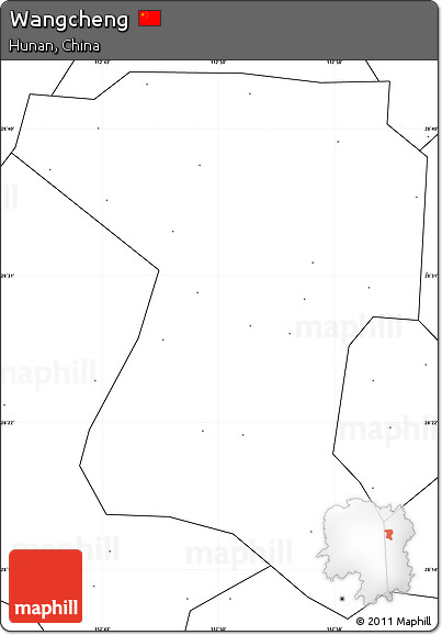 Blank Simple Map of Wangcheng, no labels