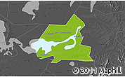 Physical 3D Map of Xiangyin, darken, desaturated
