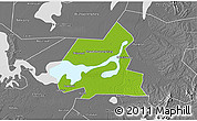Physical 3D Map of Xiangyin, desaturated