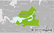 Physical 3D Map of Xiangyin, lighten, desaturated