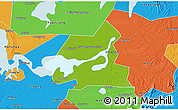 Physical 3D Map of Xiangyin, political outside