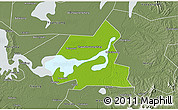 Physical 3D Map of Xiangyin, semi-desaturated