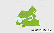 Physical 3D Map of Xiangyin, single color outside