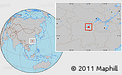 Gray Location Map of Xiangyin