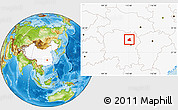 Physical Location Map of Xiangyin, highlighted country