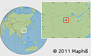 Savanna Style Location Map of Xiangyin
