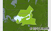 Physical Map of Xiangyin, darken