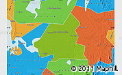 Physical Map of Xiangyin, political outside
