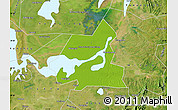 Physical Map of Xiangyin, satellite outside