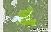 Physical Map of Xiangyin, semi-desaturated