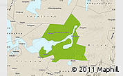 Physical Map of Xiangyin, shaded relief outside