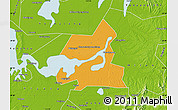 Political Map of Xiangyin, physical outside