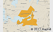 Political Map of Xiangyin, shaded relief outside