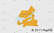 Political Map of Xiangyin, single color outside
