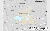 Shaded Relief Map of Xiangyin, desaturated