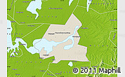 Shaded Relief Map of Xiangyin, physical outside