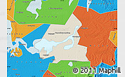 Shaded Relief Map of Xiangyin, political outside