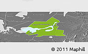 Physical Panoramic Map of Xiangyin, desaturated