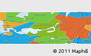 Physical Panoramic Map of Xiangyin, political outside