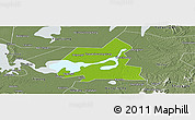 Physical Panoramic Map of Xiangyin, semi-desaturated