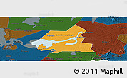 Political Panoramic Map of Xiangyin, darken