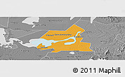Political Panoramic Map of Xiangyin, desaturated