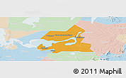 Political Panoramic Map of Xiangyin, lighten