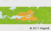 Political Panoramic Map of Xiangyin, physical outside