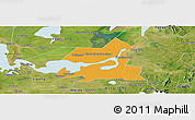 Political Panoramic Map of Xiangyin, satellite outside
