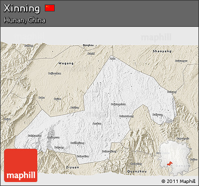 Classic Style 3D Map of Xinning