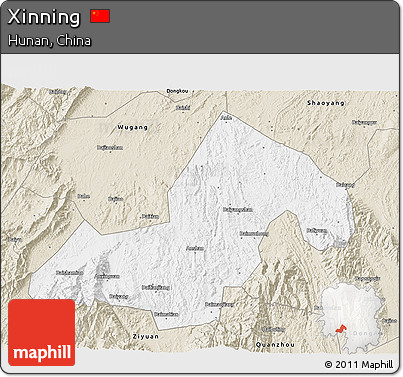 Classic Style 3D Map of Xinning