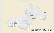 Classic Style 3D Map of Xinning, single color outside