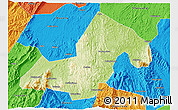 Physical 3D Map of Xinning, political outside